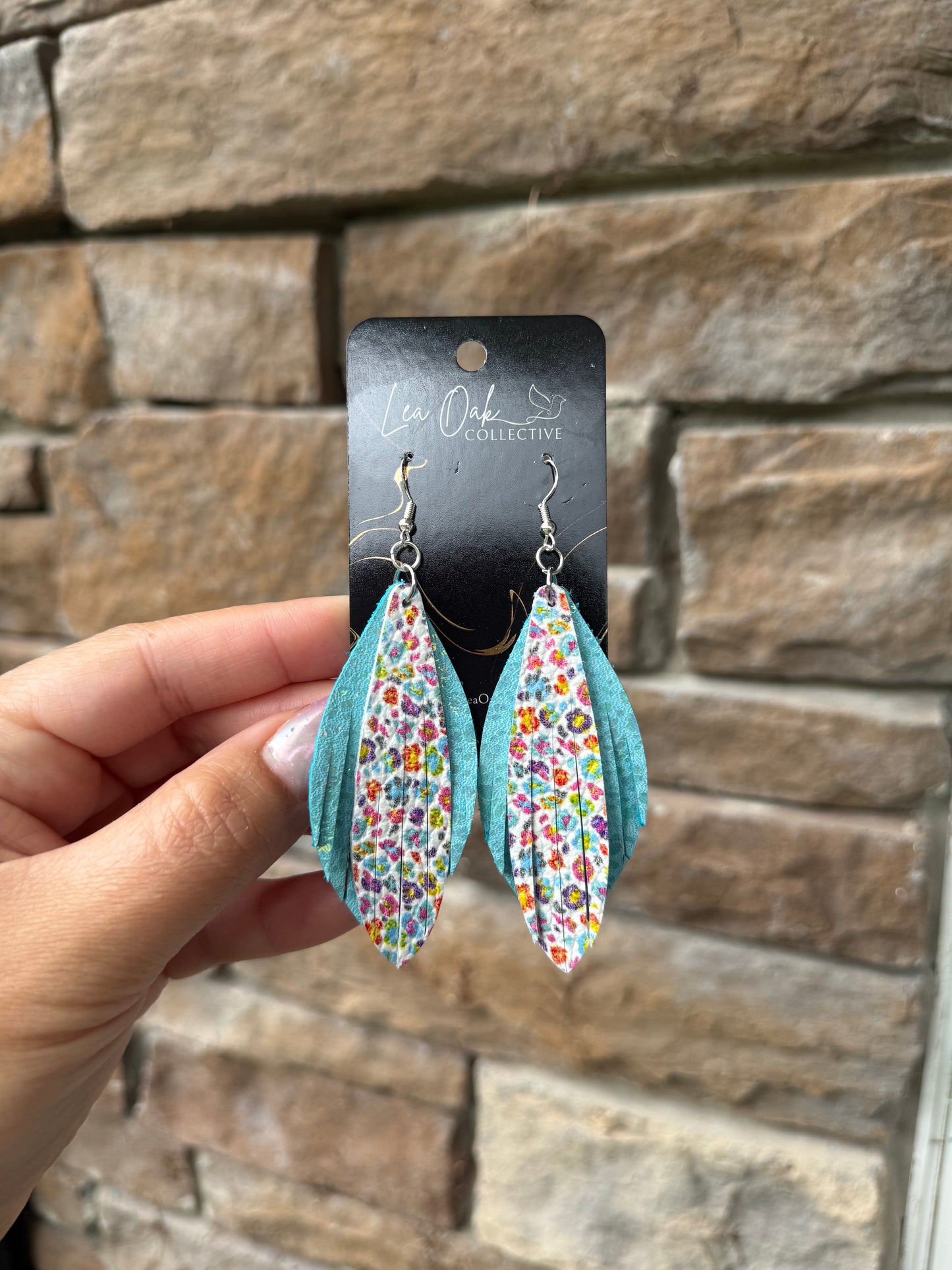 Wild child leather fringe earrings