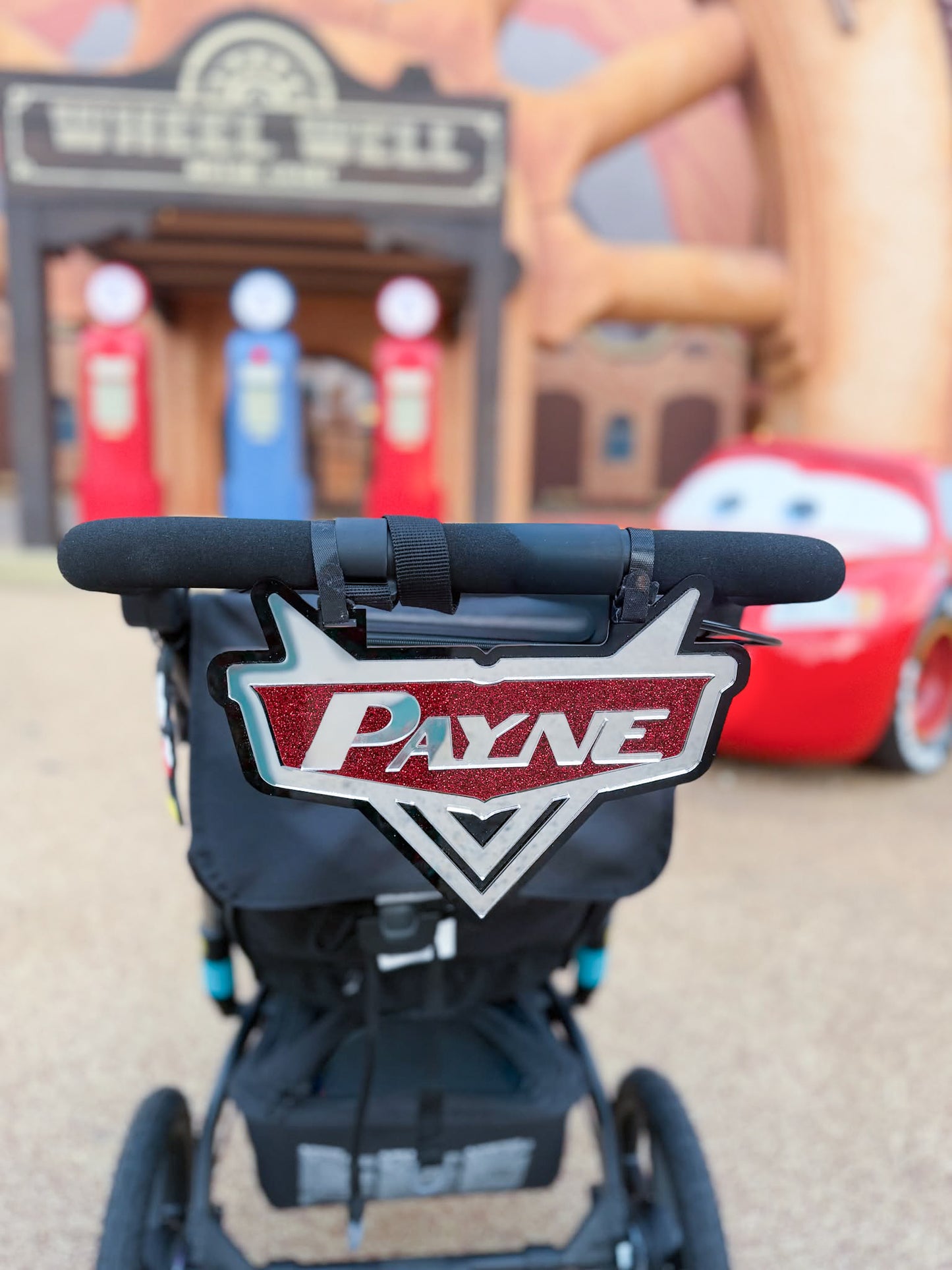 Custom themed acrylic stroller tag