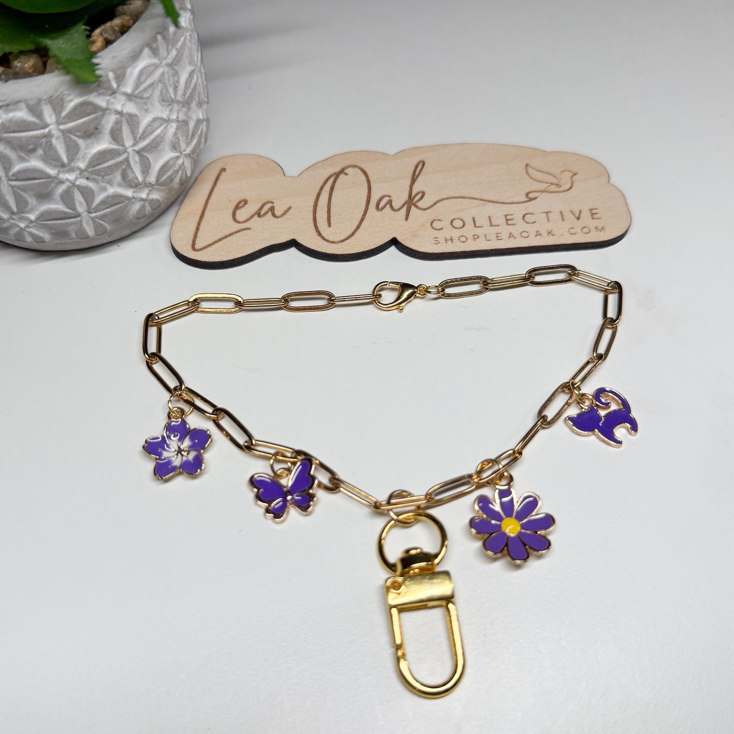 Purple car charm hanger