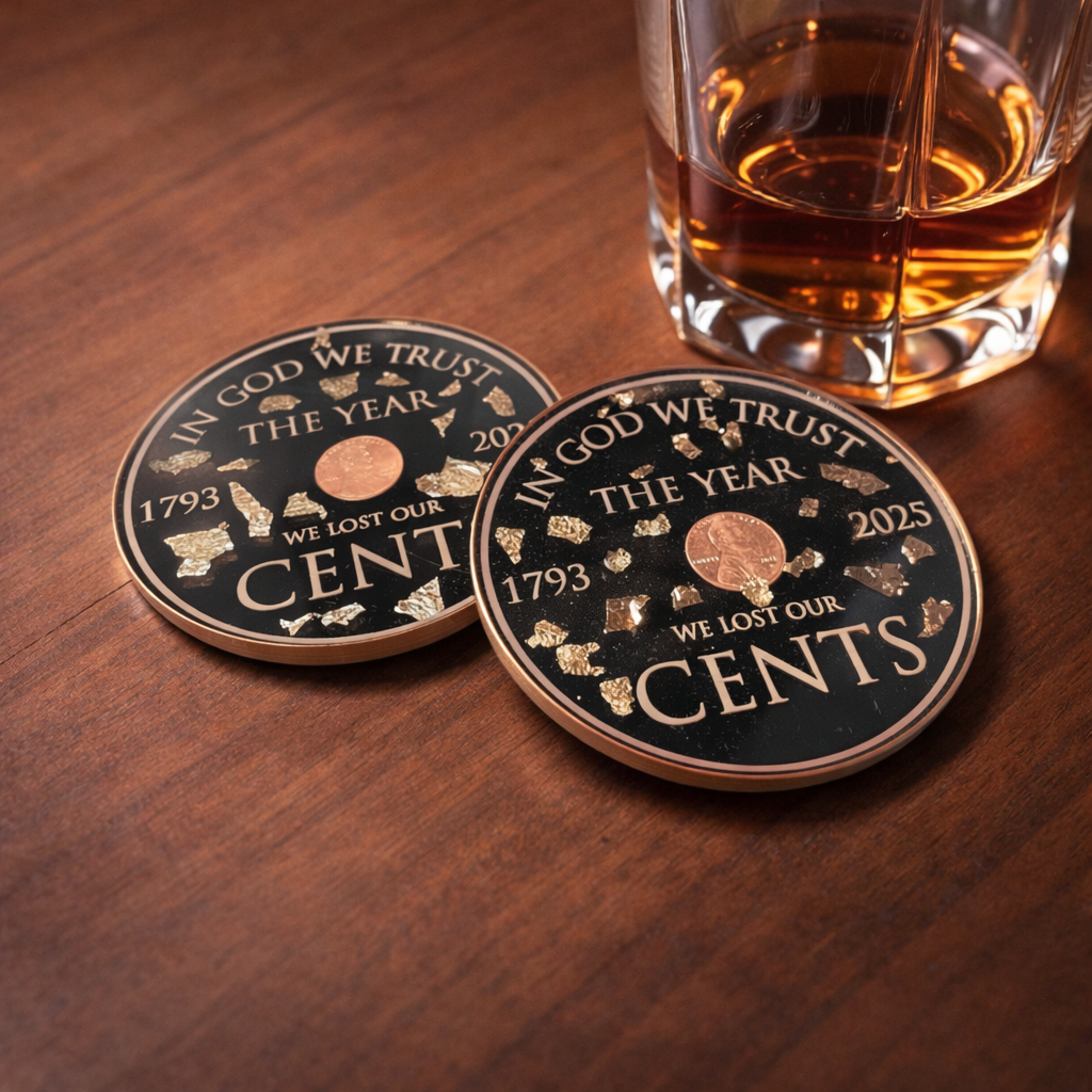 Commemorative penny acrylic coasters (set of 2)