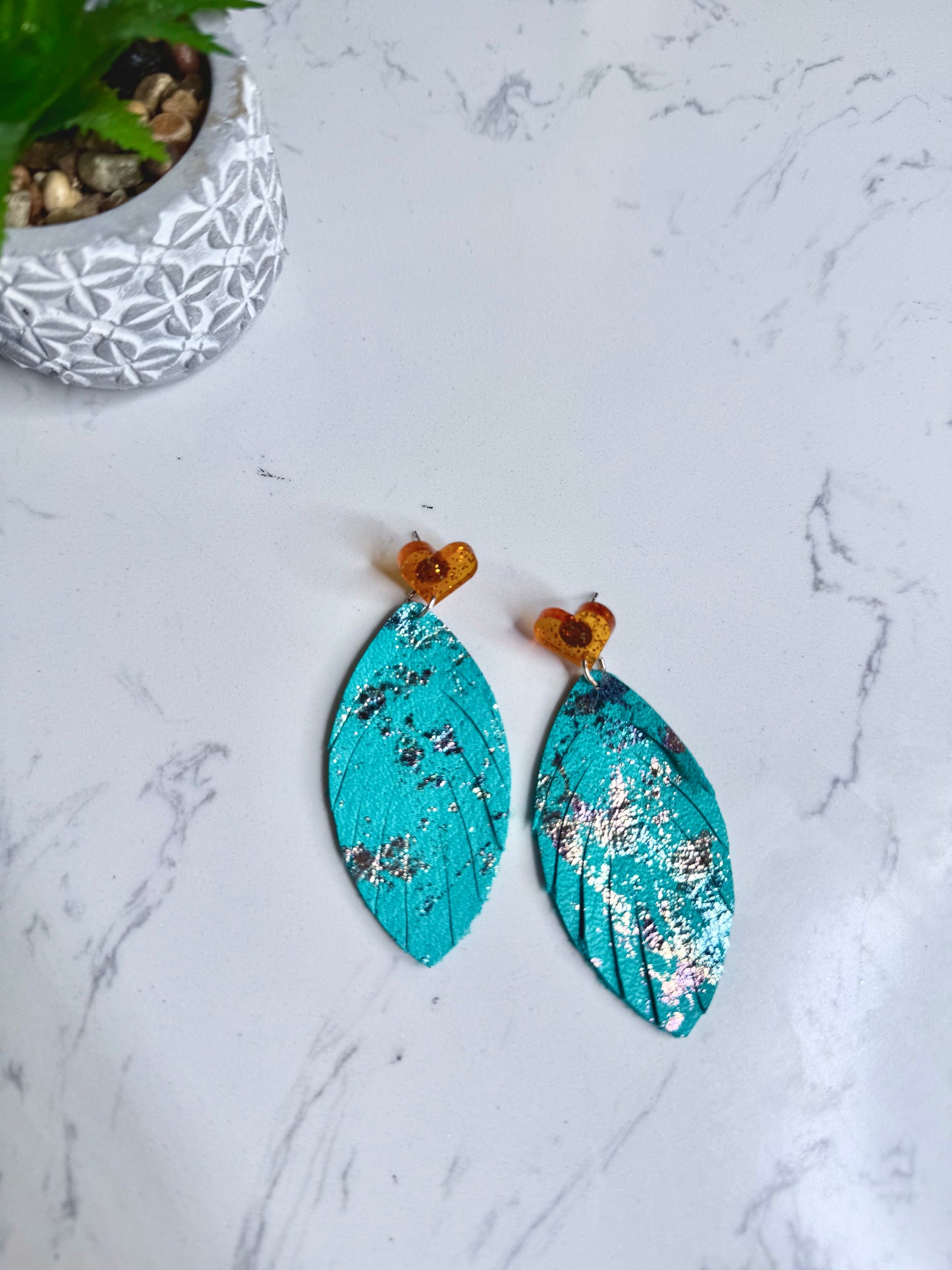 Stage Lights Feather Drops - teal