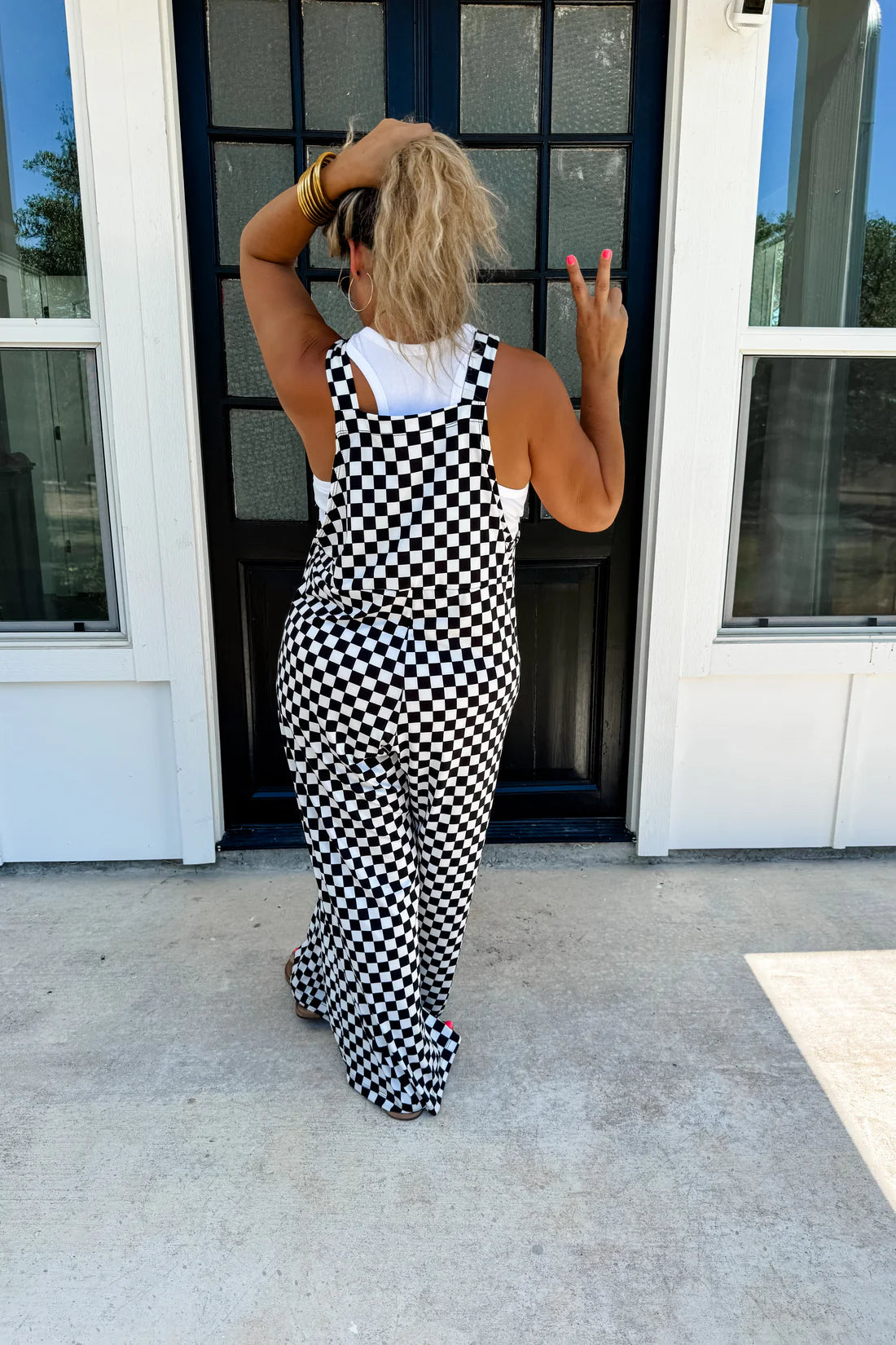 PREORDER - CHECKERED KARLI BOHO OVERALLS