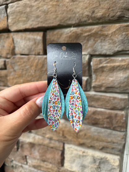 Wild child leather fringe earrings