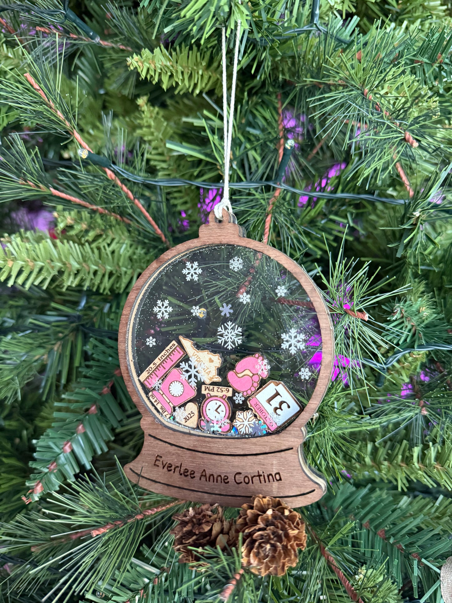 Baby first year shaker ornament