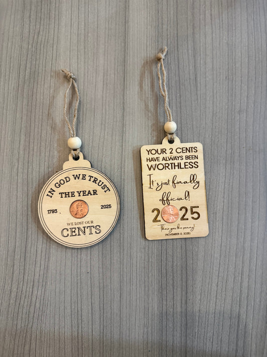 Penny ornament blanks (set of 5)
