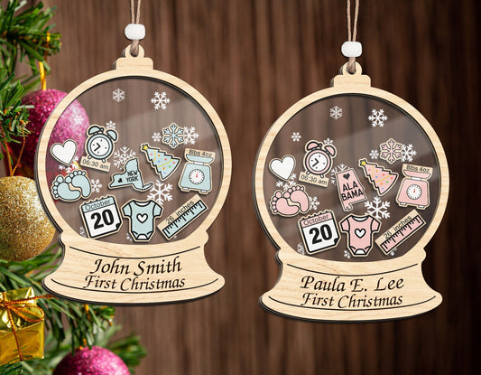 Baby first year shaker ornament