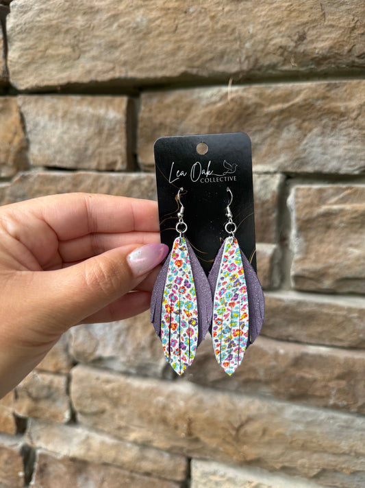 Wild side leather earrings