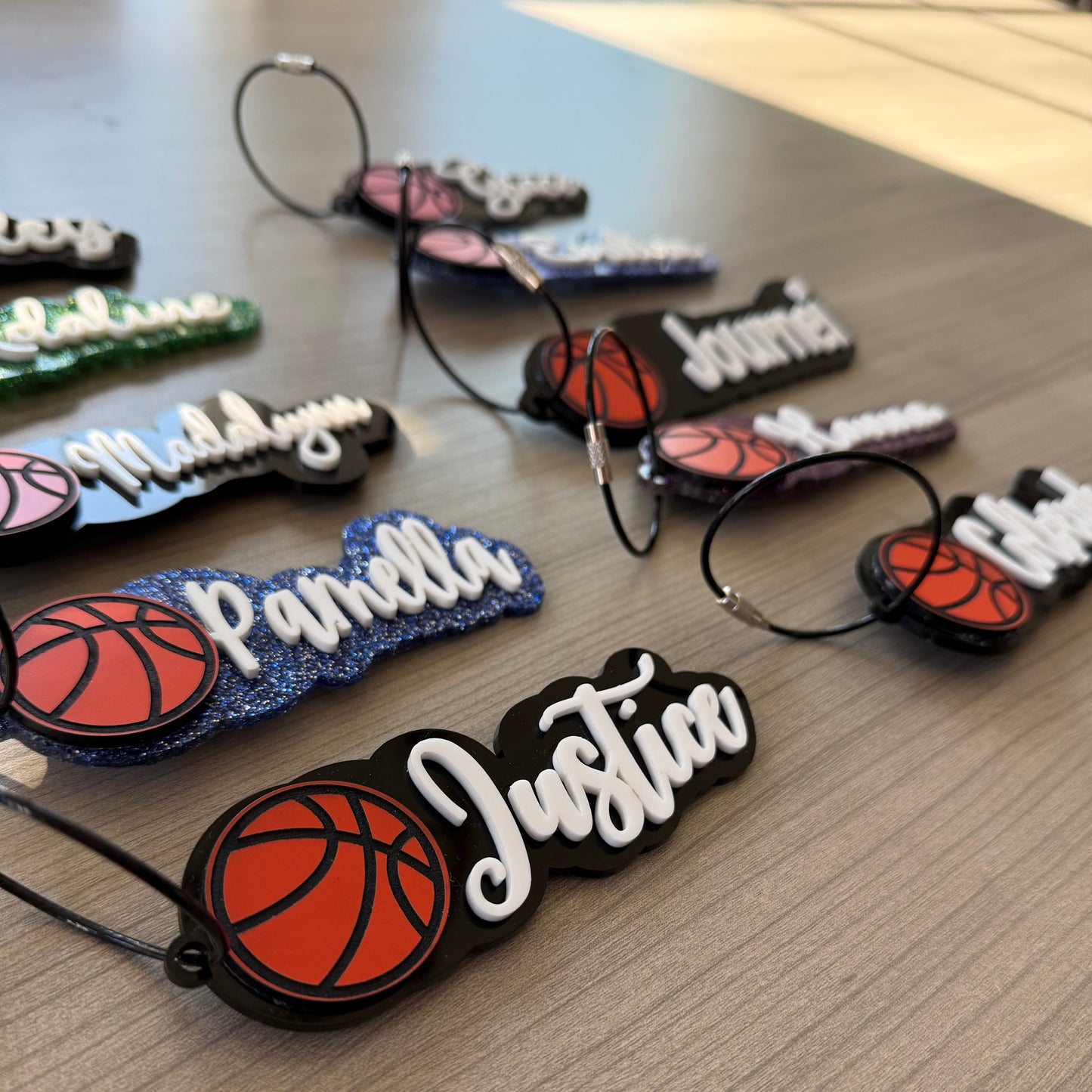 Sports acrylic bag tag