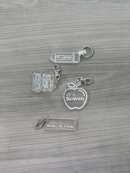 Custom teacher acrylic keychains