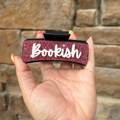 PINK Bookish Babe claw hair clip