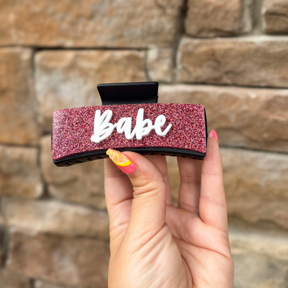 PINK Bookish Babe claw hair clip