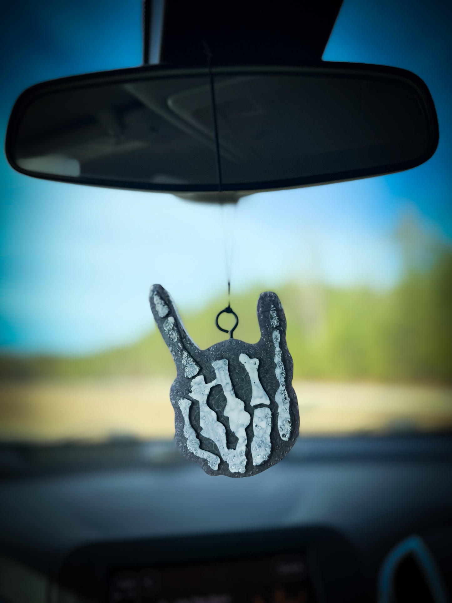 Pink Sands, rock out car freshie