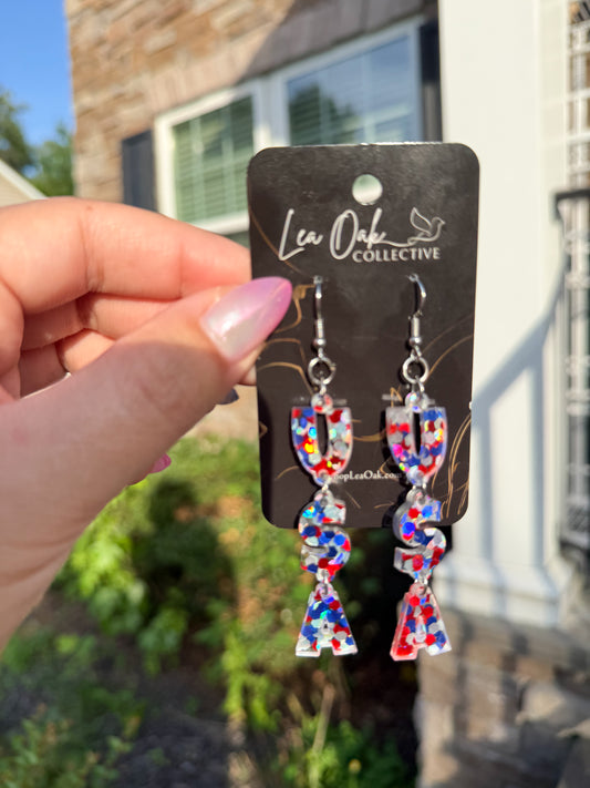 USA drop acrylic earrings