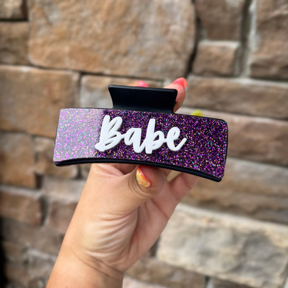 PURPLE Bookish Babe claw hair clip
