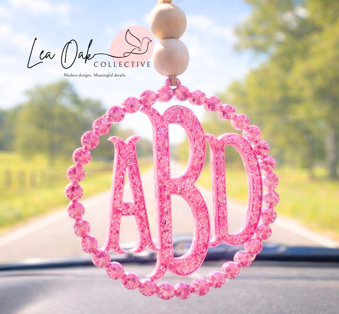 Car charm monogram