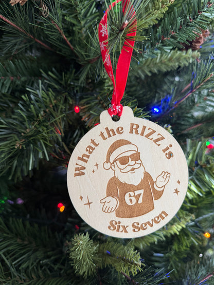 Wooden 6 7 Santa ornaments