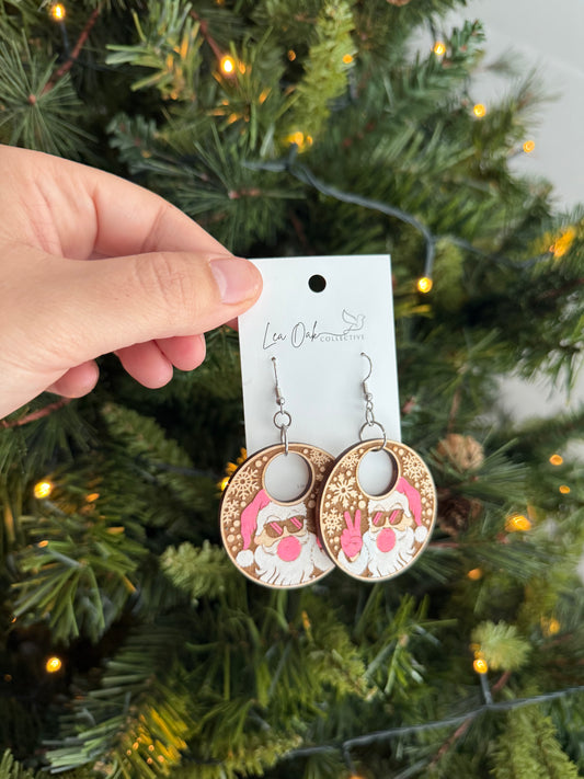 Wooden & Chic Santa earrings