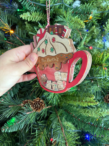 Custom hot cocoa shaker ornament