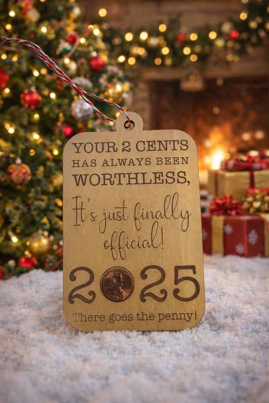 2 cents last penny commemorative ornament