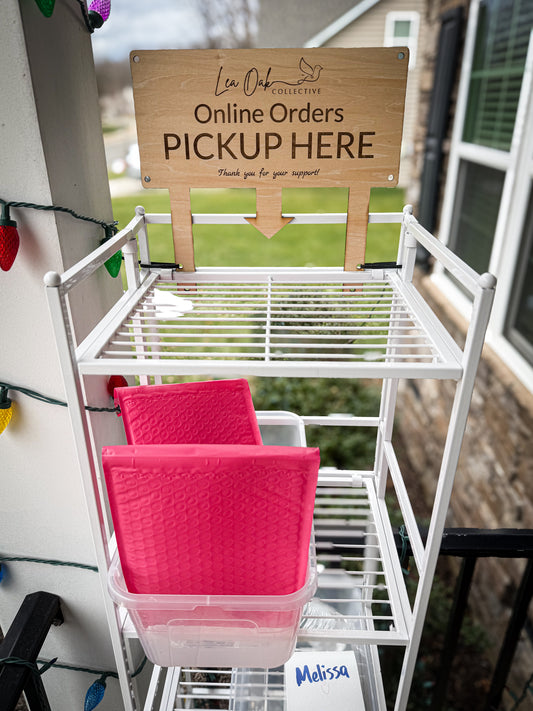 Single-layer wooden engraved porch pickup sign