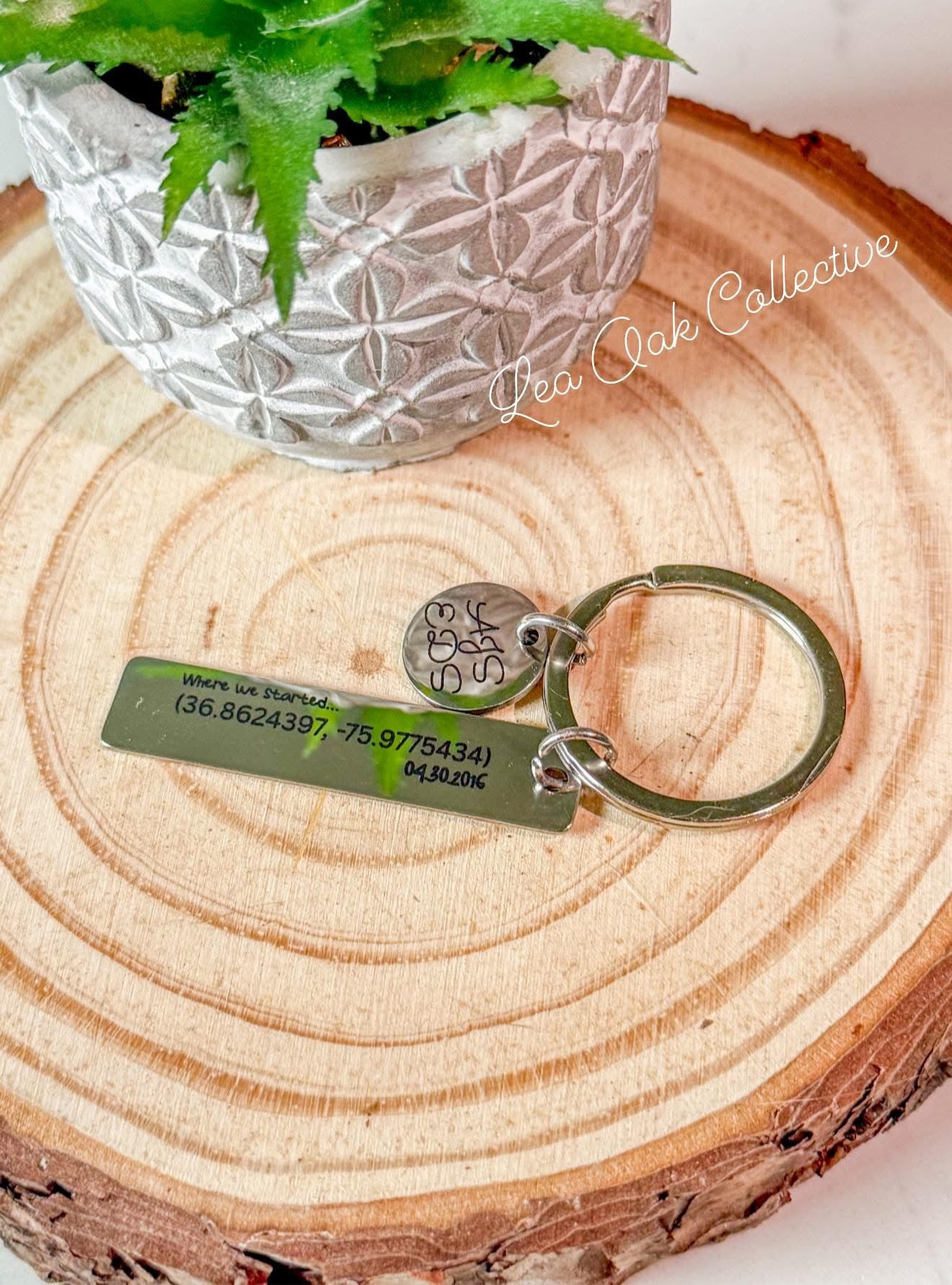 Engraved stainless steel keychain bar