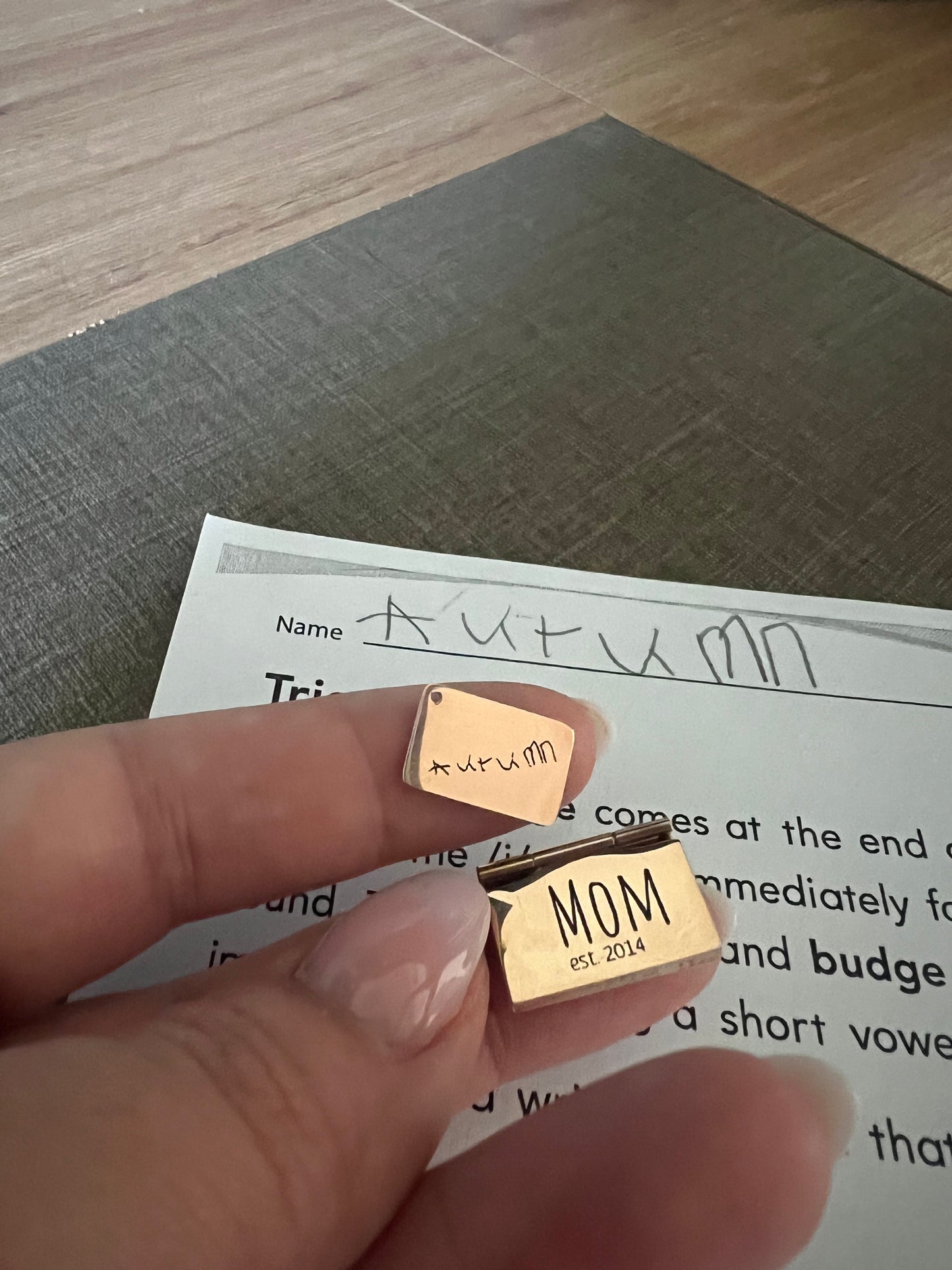 Dainty engraved letter necklace