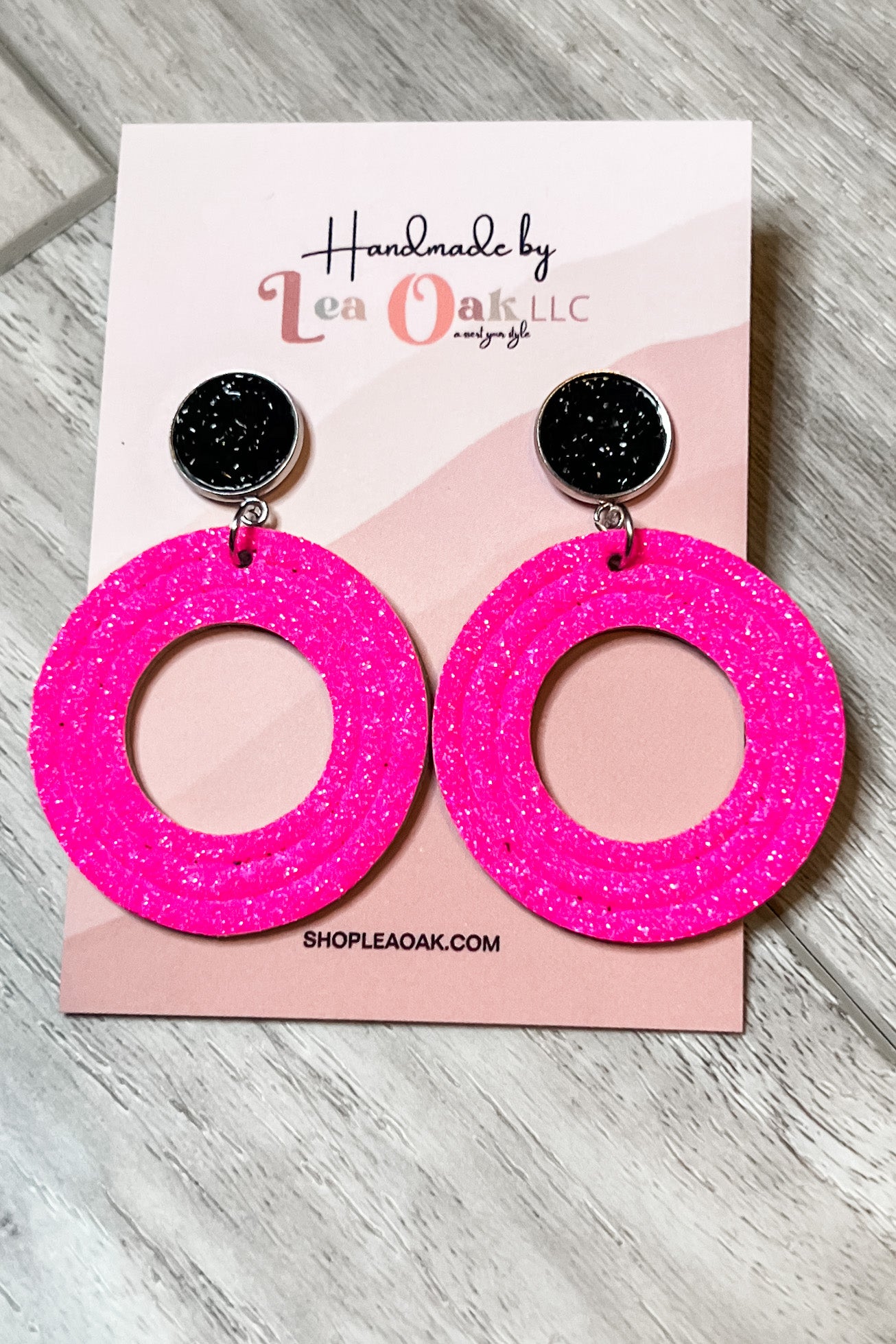 Flamingo dreams leather earrings