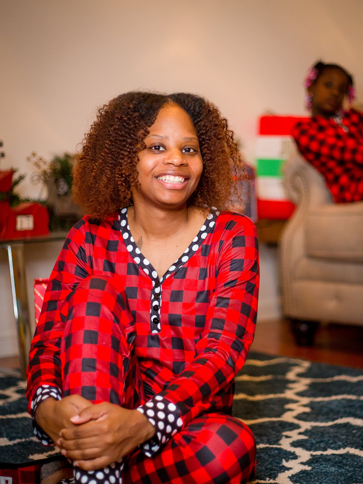 Mom and Me Buffalo Plaid pajama set (top and bottom)