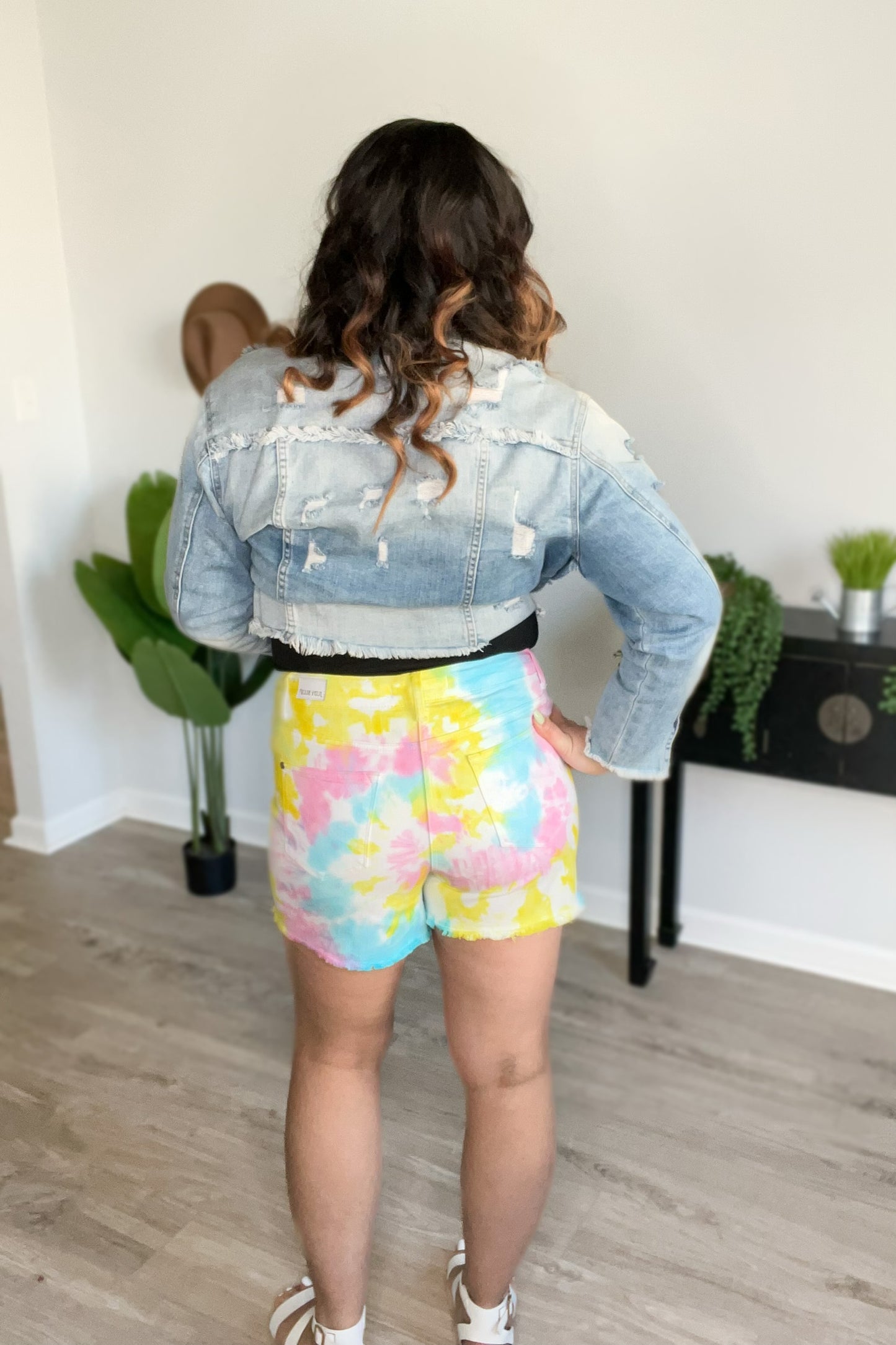 Judy Blue pastel tie dye shorts