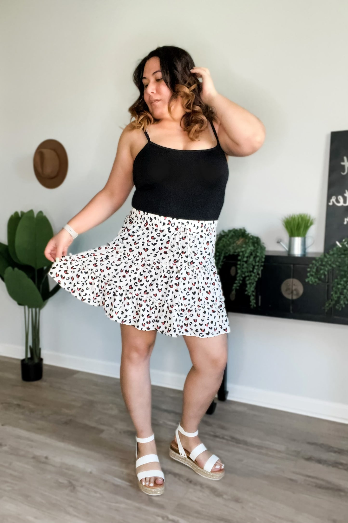 Rose-ruffled heart skirt