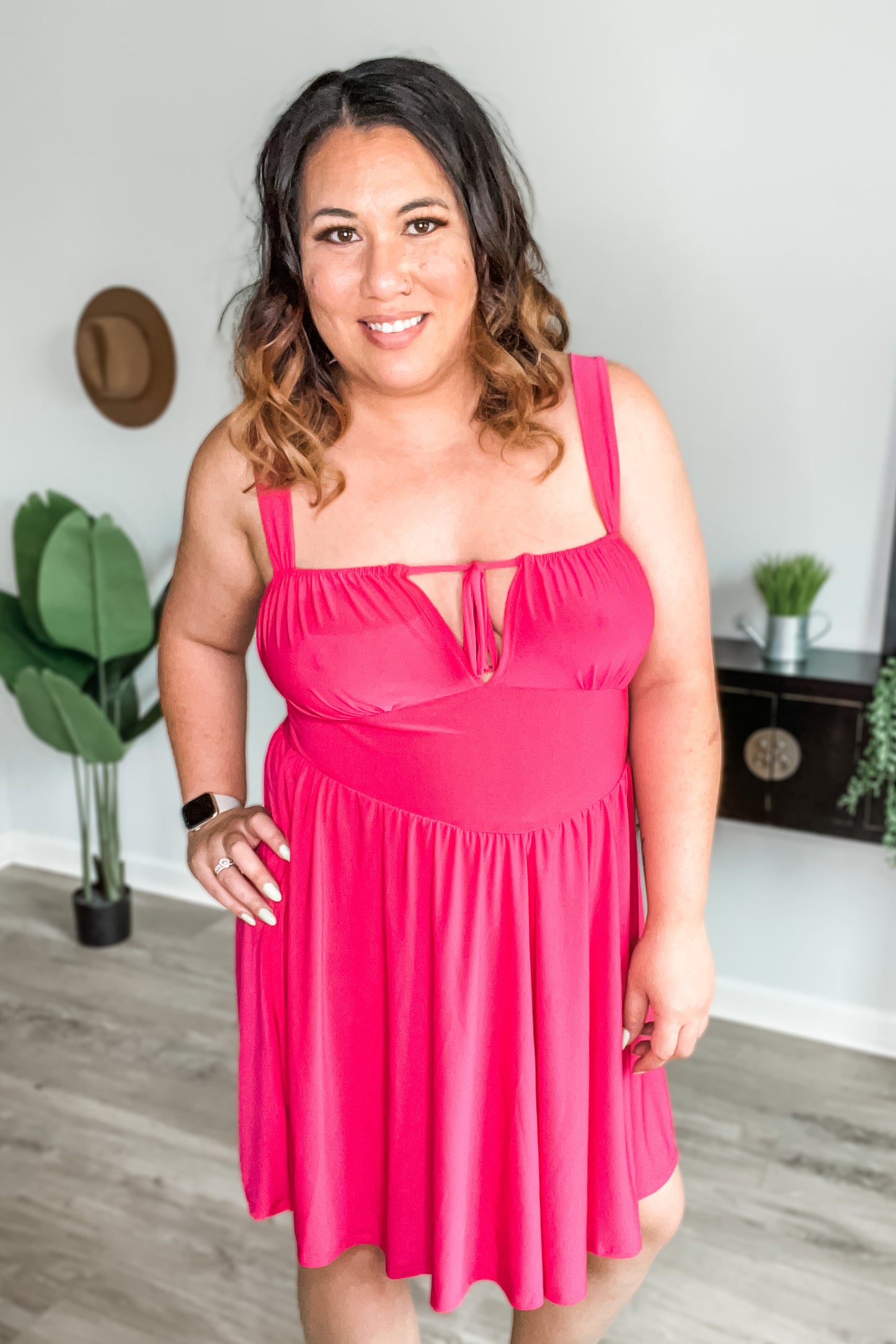 Flirty in fuchsia sun dress